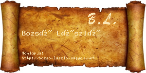 Bozsó László névjegykártya